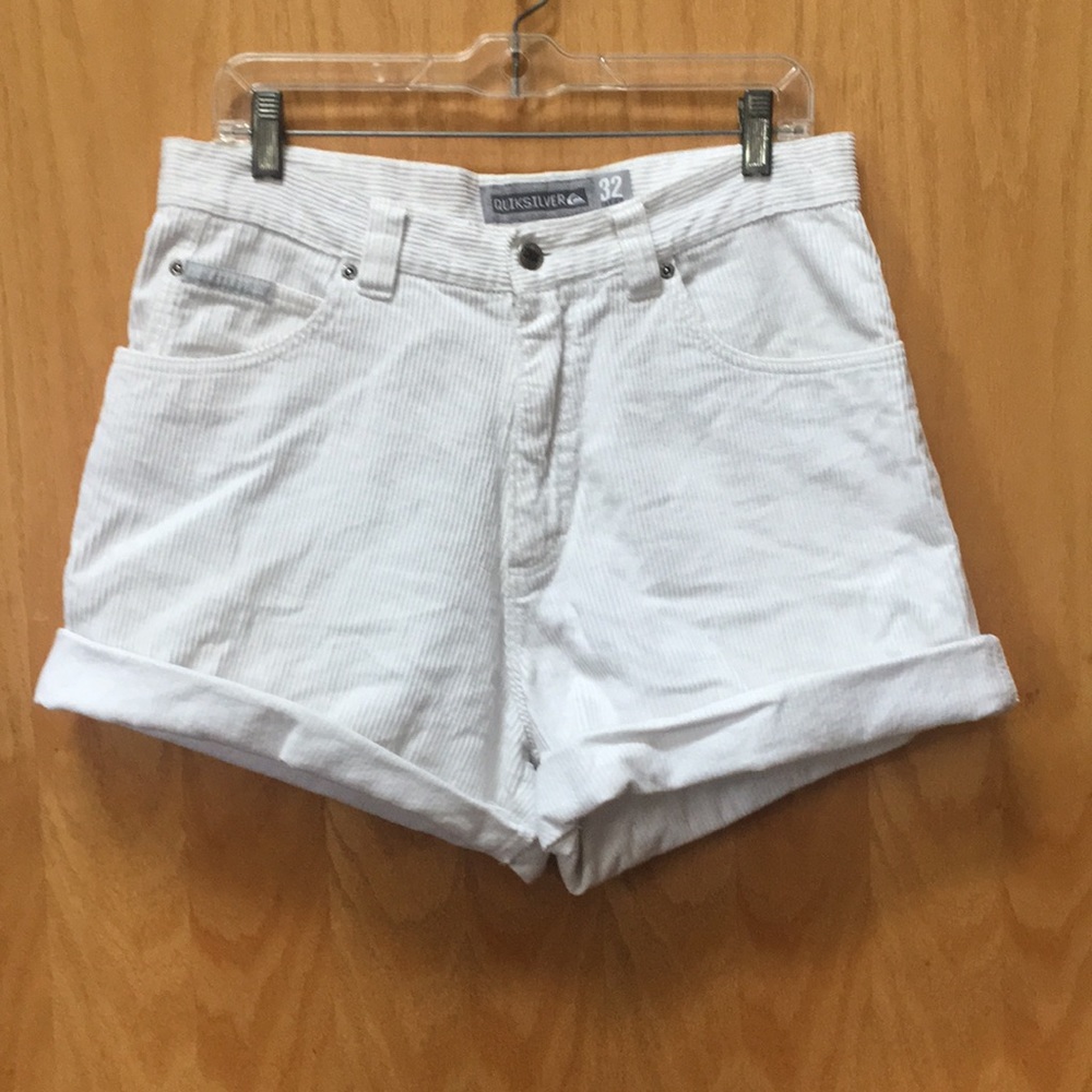 Quicksilver White Corduroy Shorts